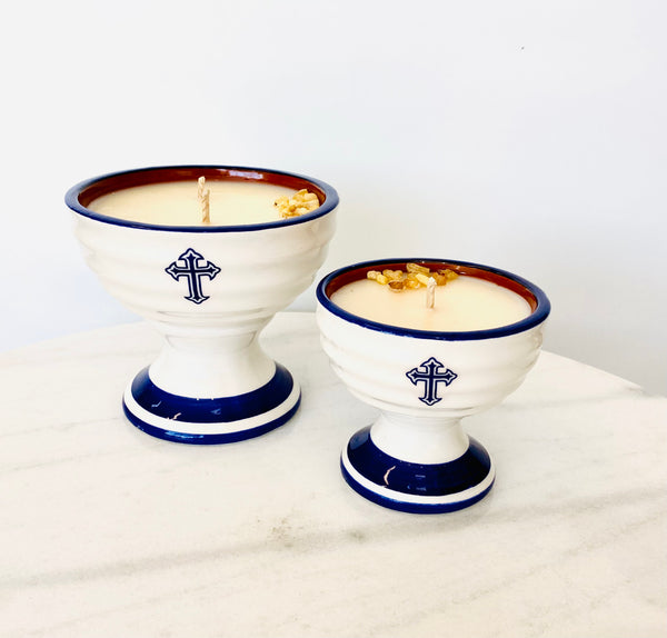 Large Livani Candle - Blue & White