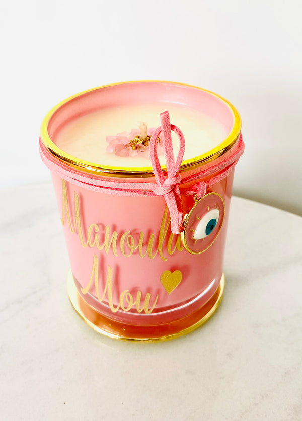 ‘Manoula Mou’ Pink Candle