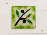 Olive Branch Glass Coasters