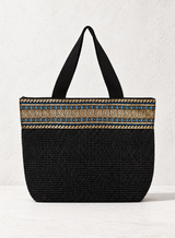 Black & Gold Meander Beach Bag