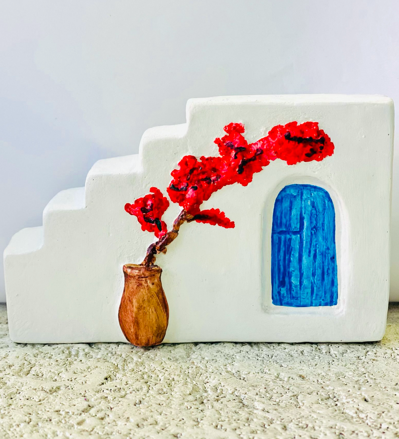 Red Flower Staircase Decor Piece