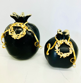 Matte Black Gold Leaf Pomegranate