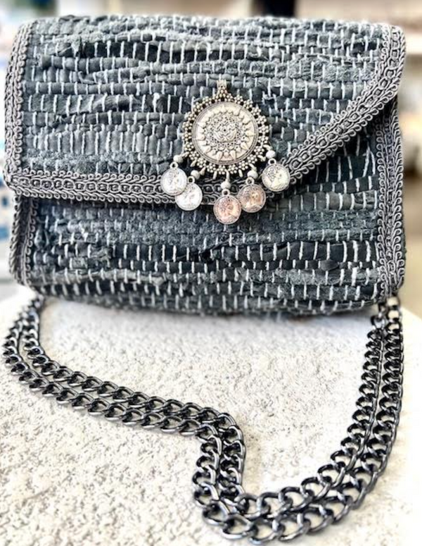 Handmade Grey Coin Bag