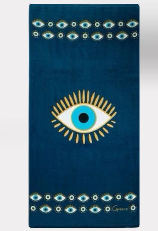 Eyelash Beach Towel - Navy Blue
