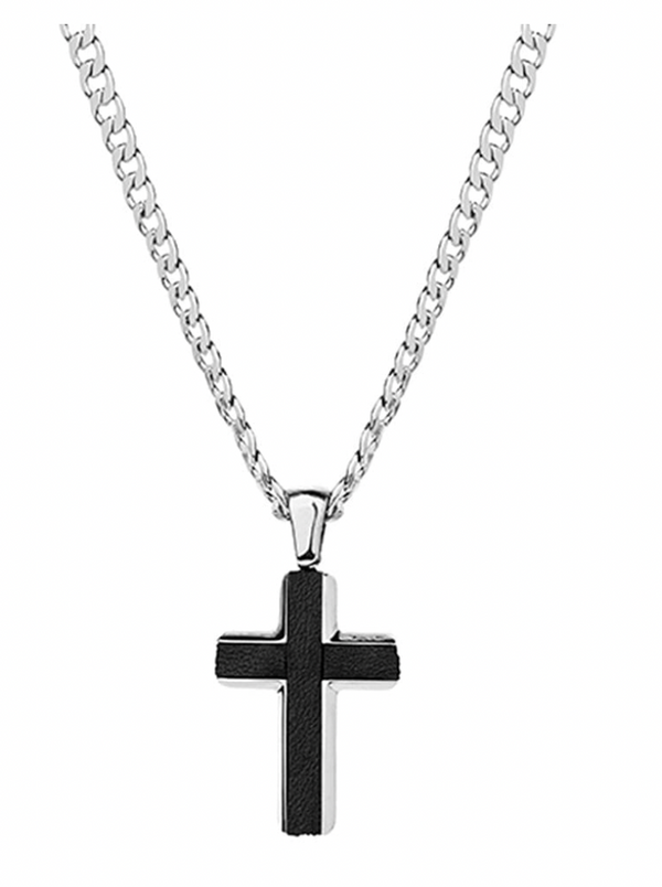 Mens Black Cross Necklace