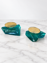 Handcrafted Blue Glass Mati Decor - Blue & Black