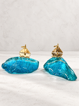 Blue Glass Dotted Sail-Boat Decor