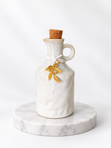 White Olive Oil Dispenser - Olive Branch or Mati Decor