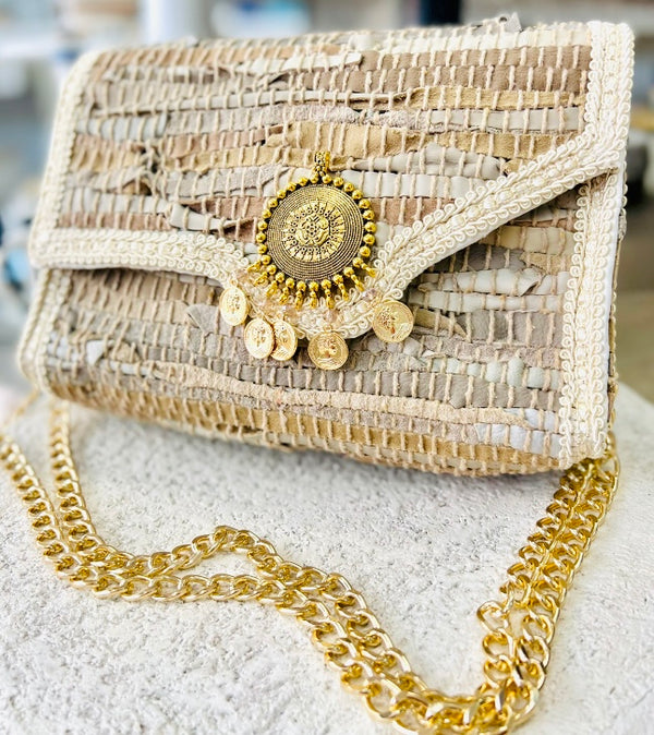 Handmade Beige Coin Bag