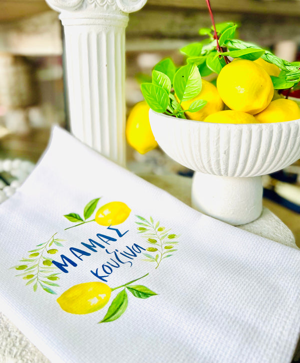 Mama’s Kitchen Tea Towel - Lemon & Olives