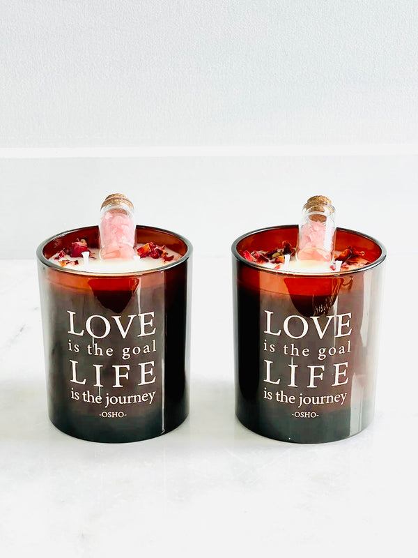 LOVE is the Goal Crystal Candle
