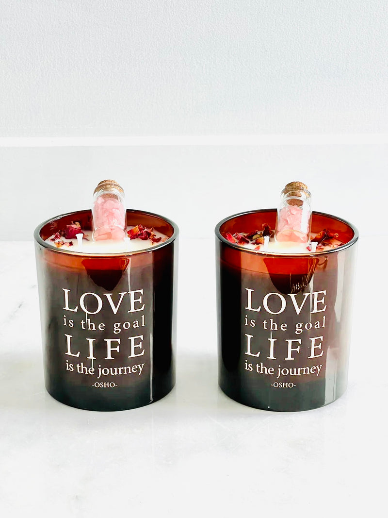 LOVE is the Goal Crystal Candle