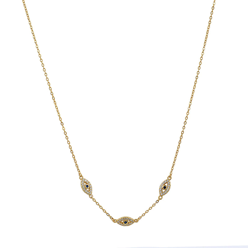 Triple Mati Gold Necklace
