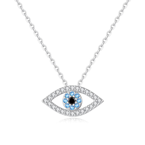 Silver Evil Eye Mati Necklace