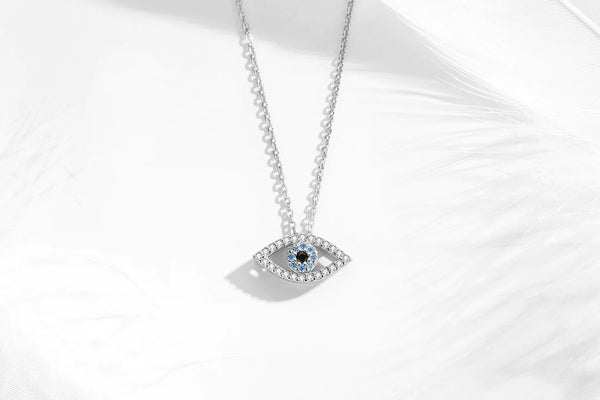 Silver Evil Eye Mati Necklace