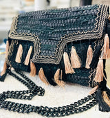 Handmade Black Tassel Bag