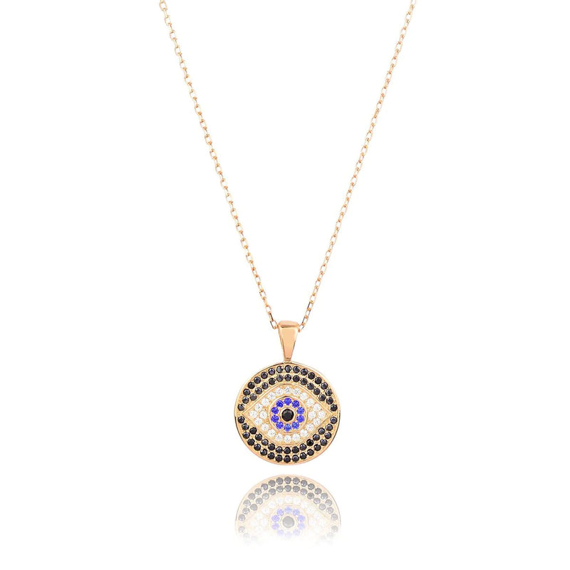 Santorini Evil Eye Rose Gold Necklace