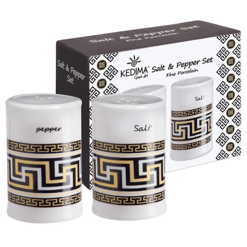 Greek Key Salt and Pepper Shakers