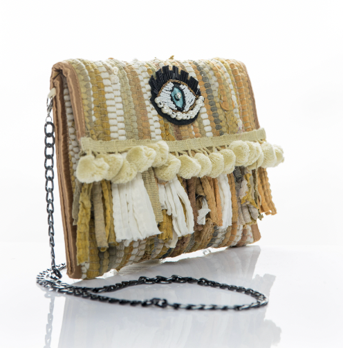 Sorena Beaded Mati Neutral Shoulder Bag