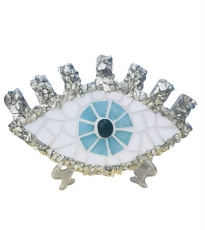 Handcrafted Mosaic Eye - Silver