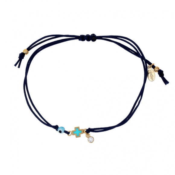 Cross and Mati String Bracelet