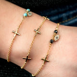 Mati Cross Bracelet with Turquoise Beads