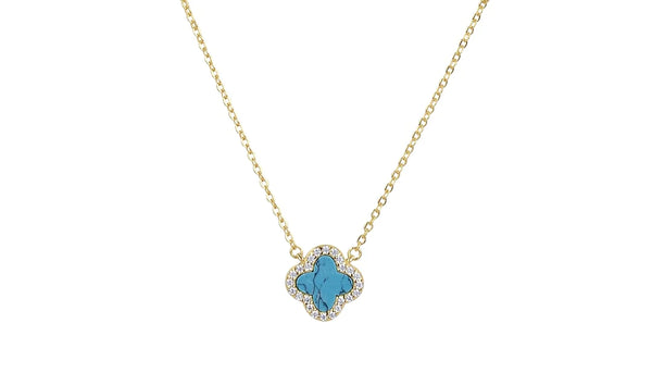 Clover necklace turquoise clover gold necklace