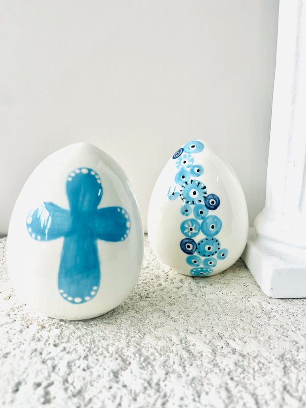 Handmade Ceramic Mati Easter Egg Decor