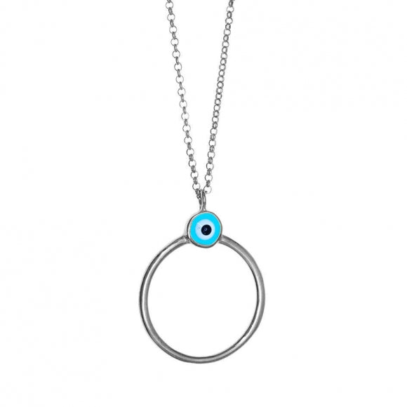 Circle Mati Silver Necklace