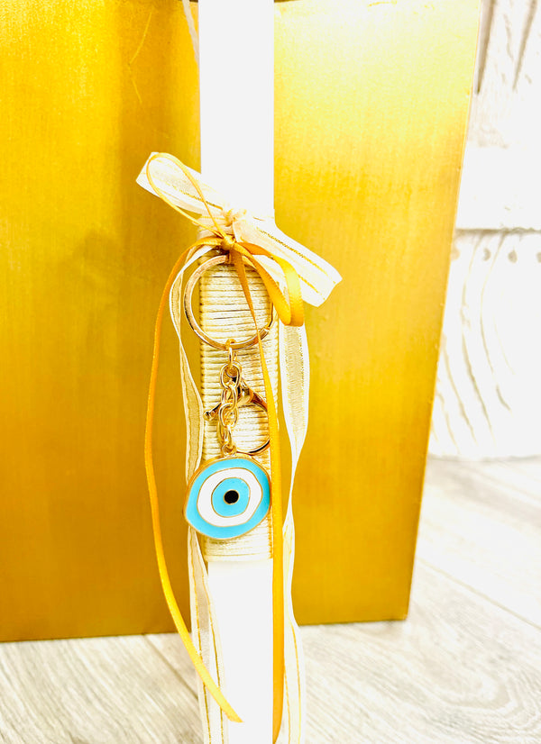 Turquoise Mati Keychain Easter Candle