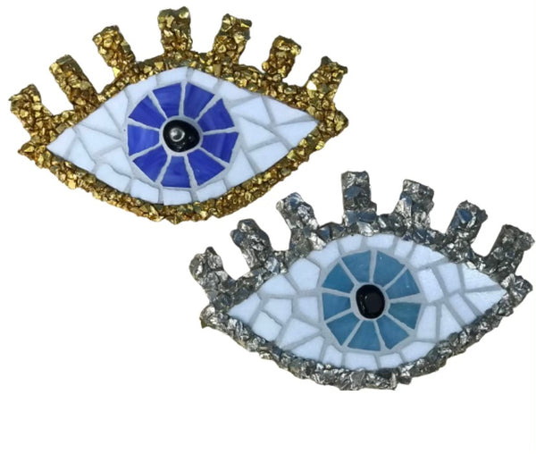 Handcrafted Mosaic Eye - Silver