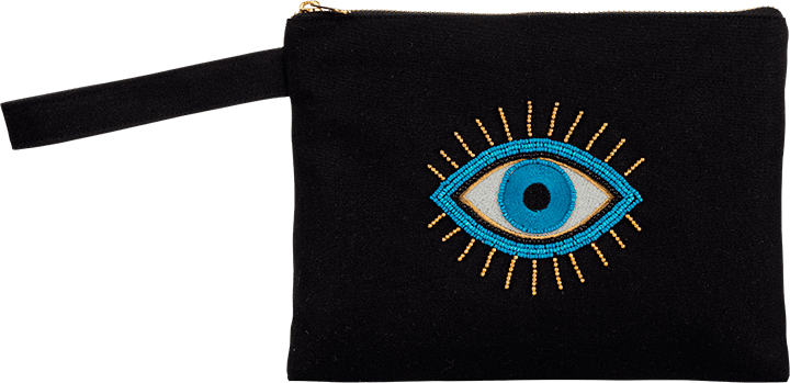 Beaded Black Mati Clutch