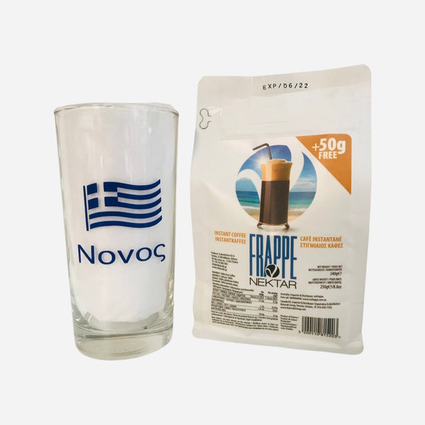 Greek Flag Frappe Glass - Nonos